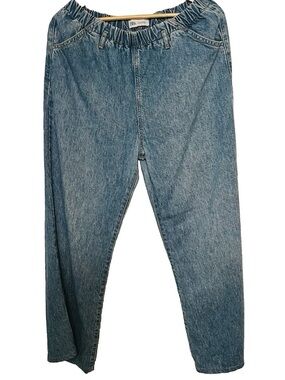 Zara Womens SZ 32 x 26(10) Wide Leg Denim Pullon Jean Pants HIppie Boho